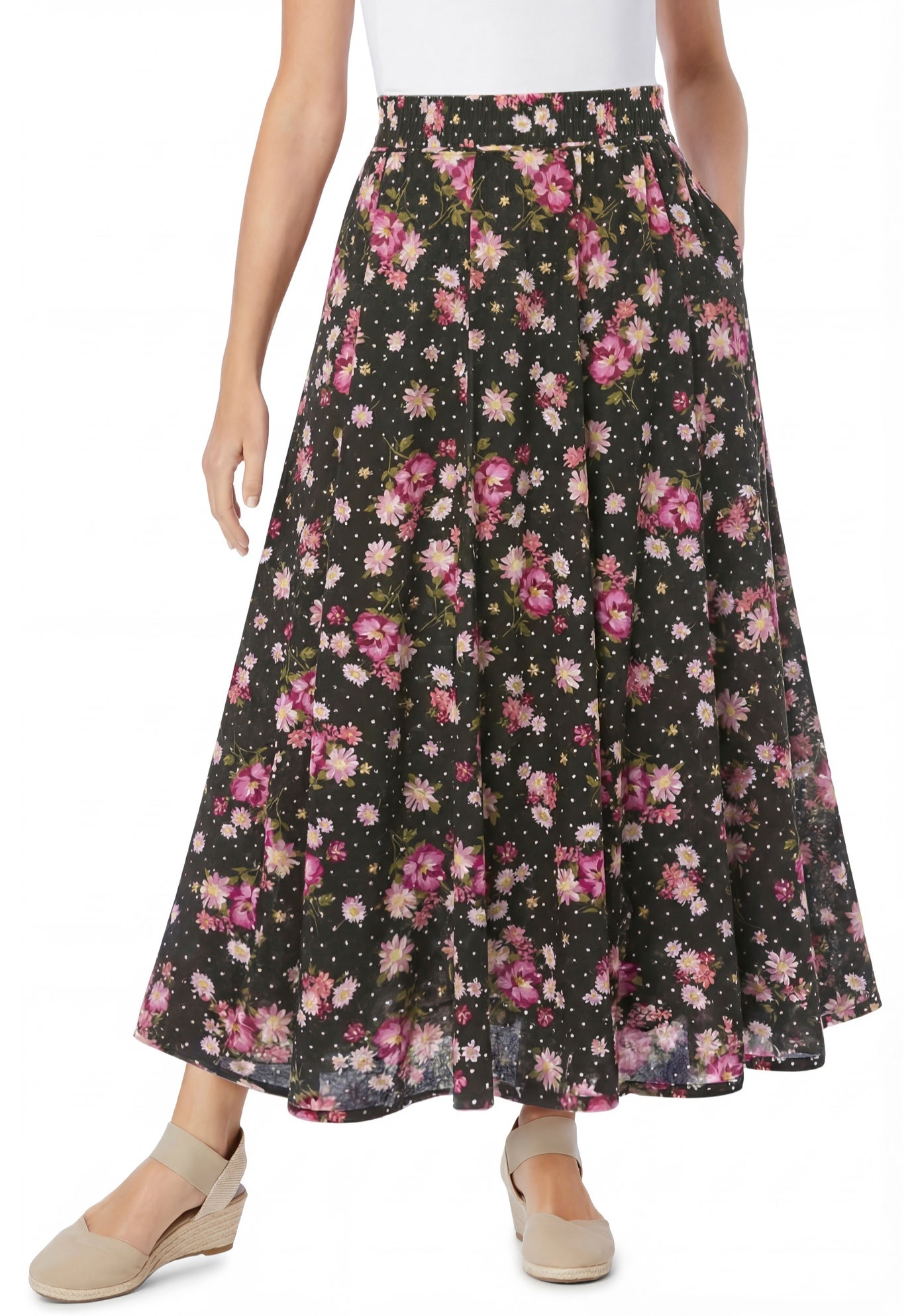 Wide Elastic Waist Skirt image number 0