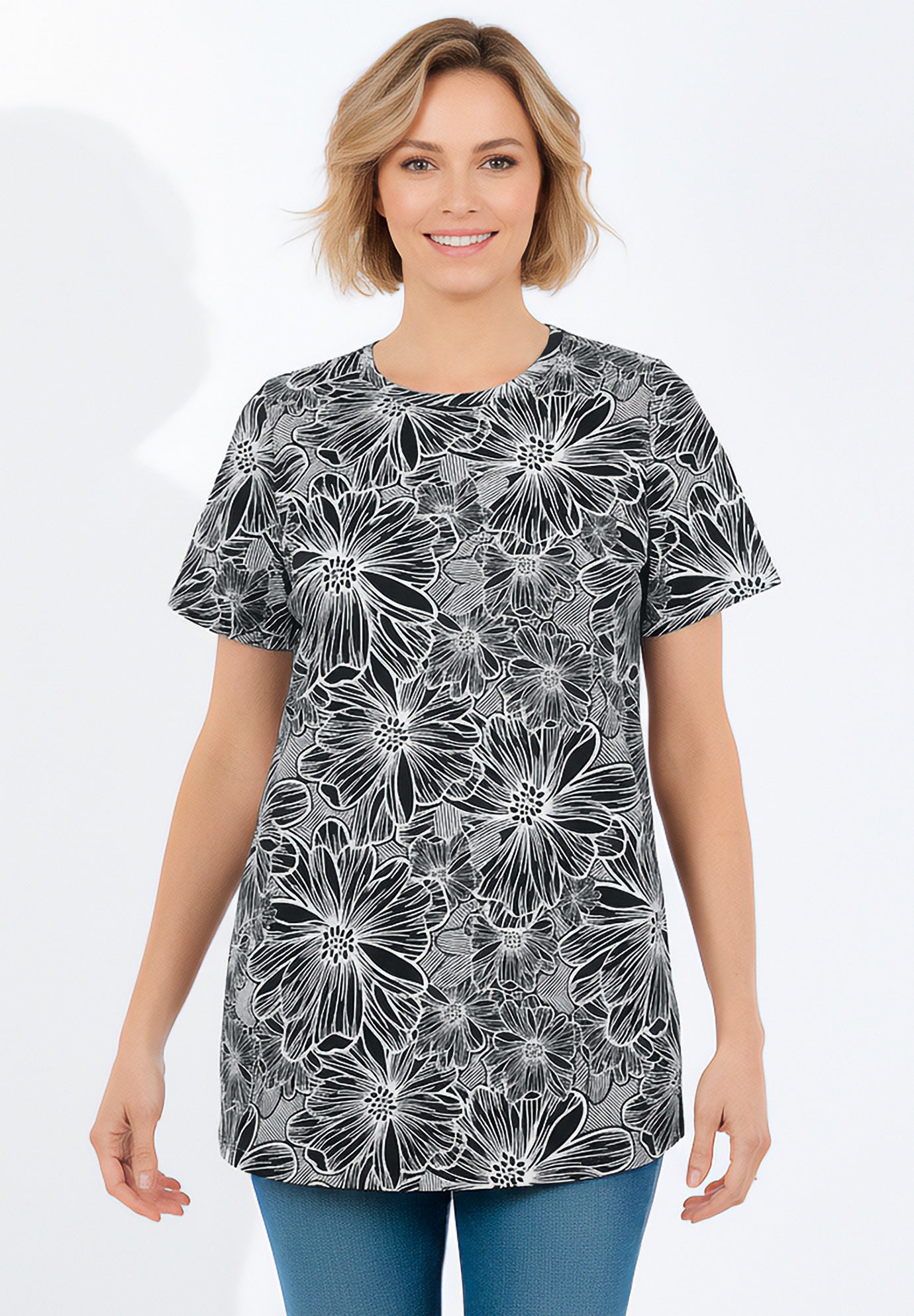 Perfect Printed Crewneck Tunic image number 0