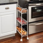 3-Basket Slim Rolling Wire Cart image number null
