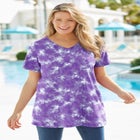 Perfect Printed Short-Sleeve V-Neck Tunic image number null