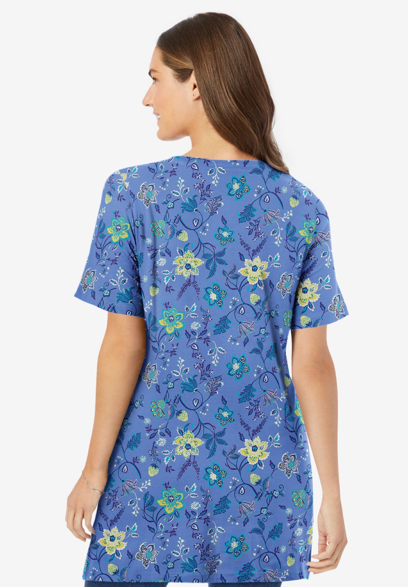 Perfect Printed Short-Sleeve V-Neck Tunic image number 2