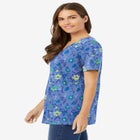 Perfect Printed Short-Sleeve V-Neck Tunic image number null