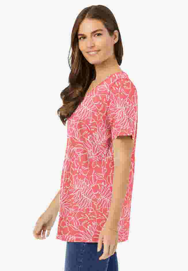 Perfect Printed Short-Sleeve V-Neck Tunic image number 2
