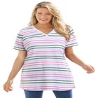 Perfect Printed Short-Sleeve V-Neck Tunic image number null