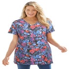 Perfect Printed Short-Sleeve V-Neck Tunic image number null