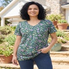 Perfect Printed Short-Sleeve V-Neck Tunic image number null