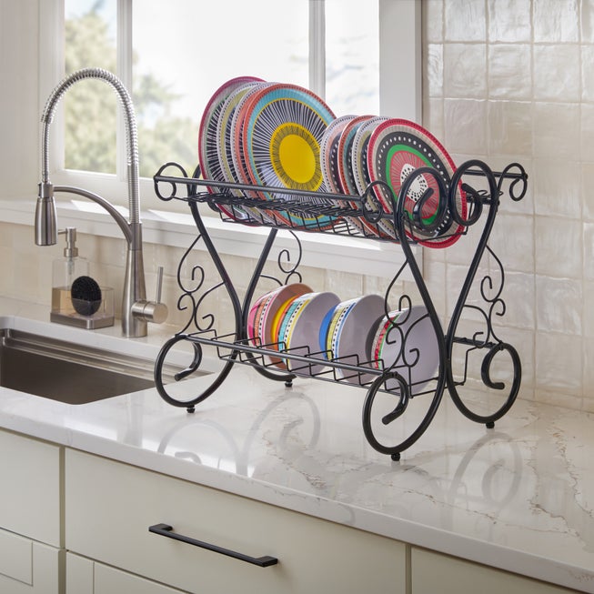Scroll 2-Tier Dish Rack image number null