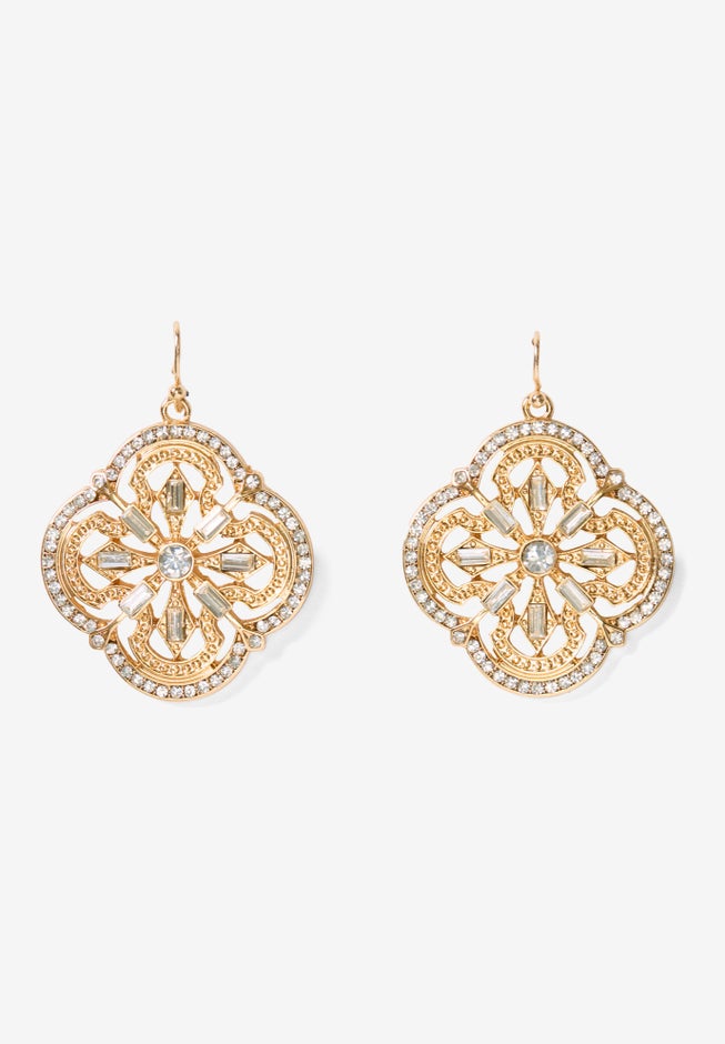 Rhinestone Dangle Earrings image number null