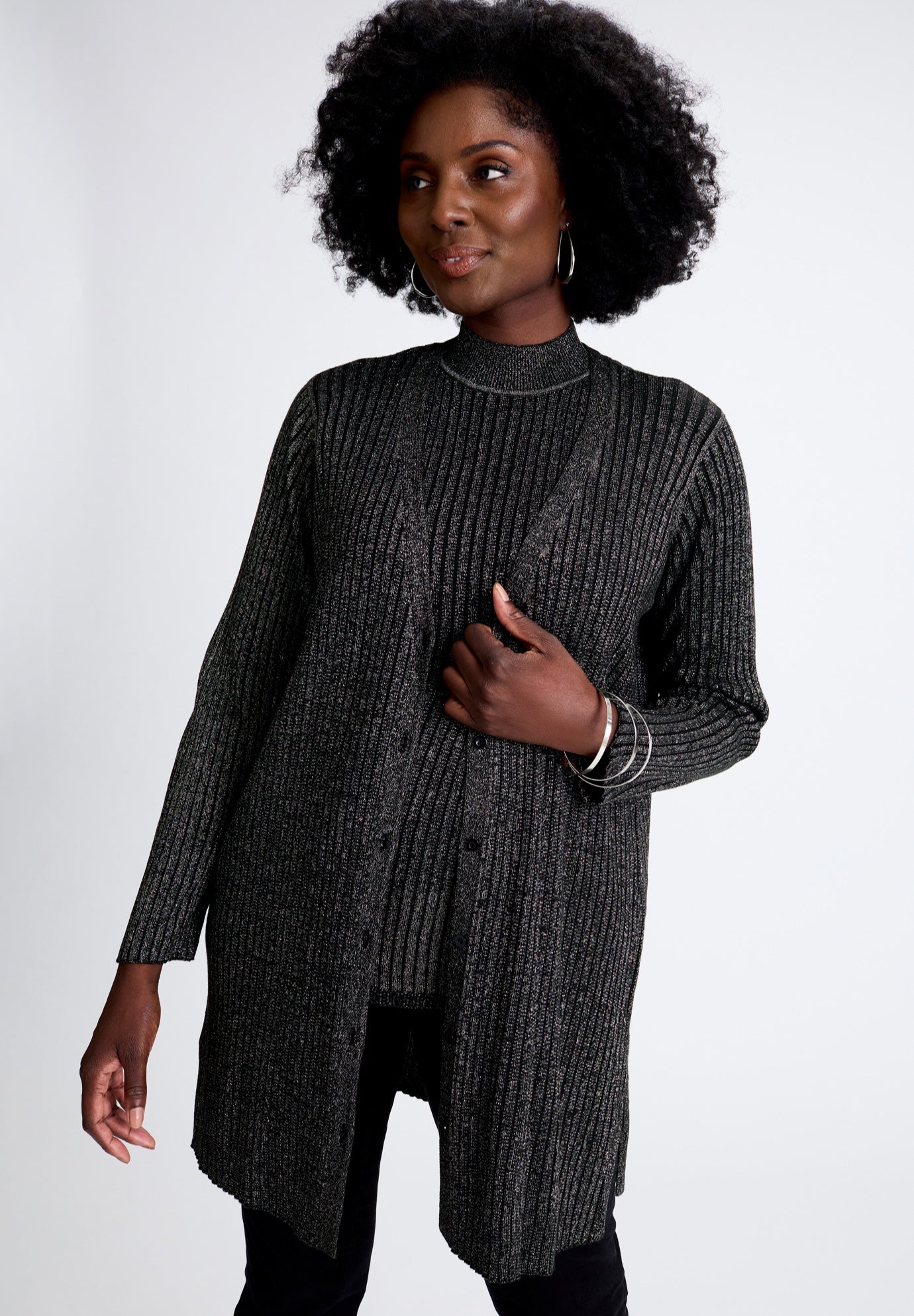 Ribbed Midi Cardigan image number 0