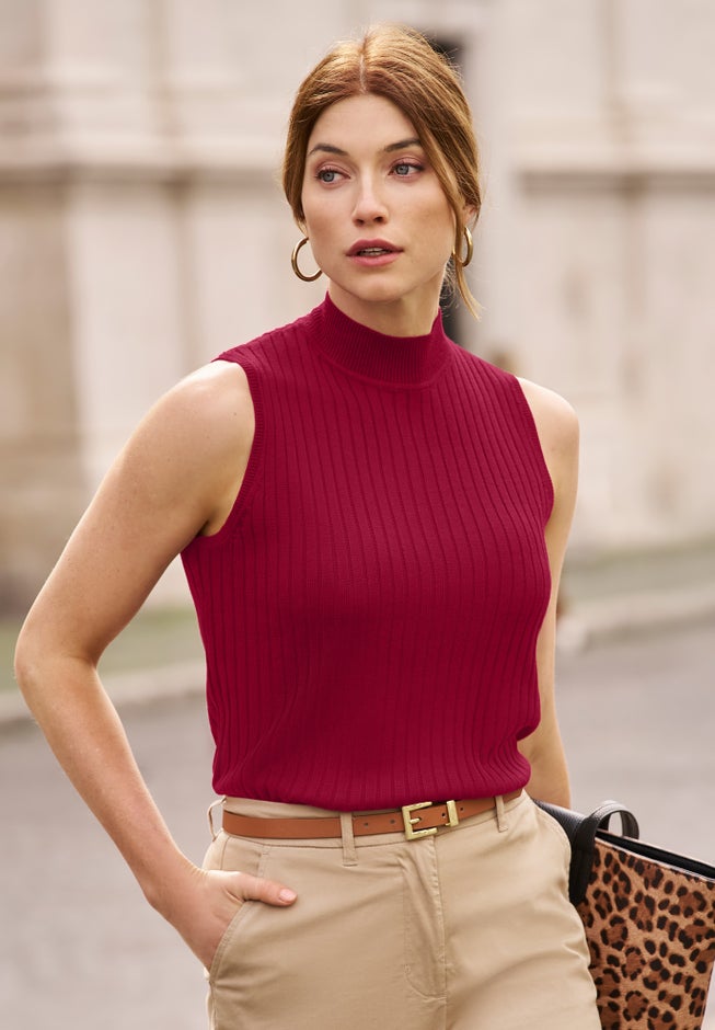 Ribbed Sleeveless Shell image number 0