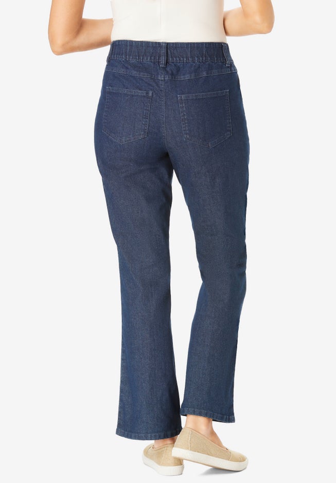 Secret Solutions™ Tummy Smoothing Bootcut Stretch Denim Jeans image number 1