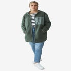 Zip Front Hooded Sherpa Jacket image number null