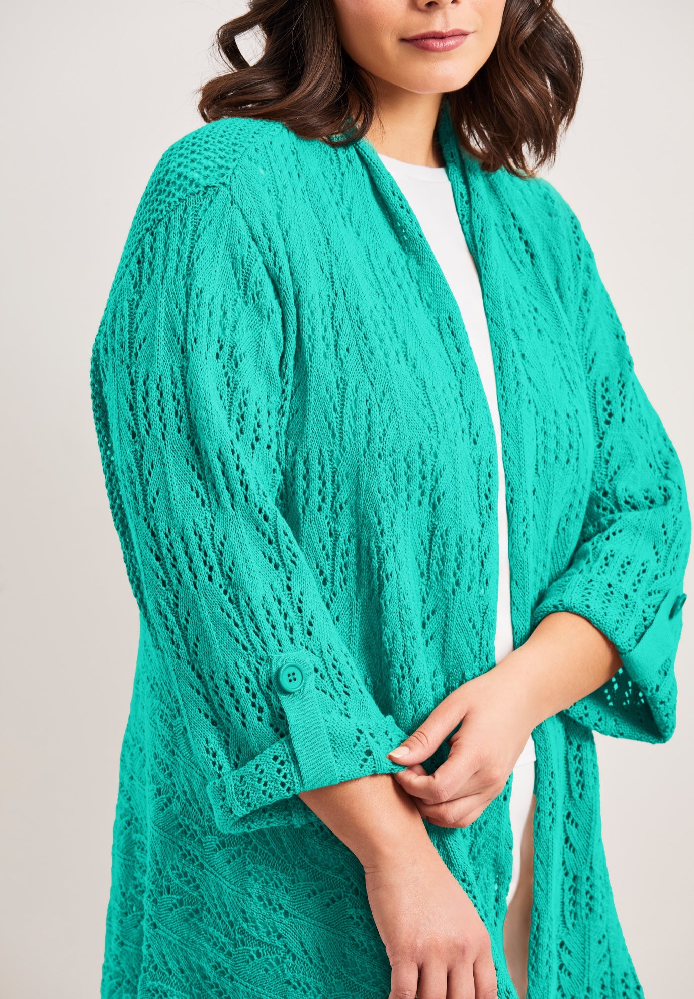 Pointelle Sweater Cardigan image number 3
