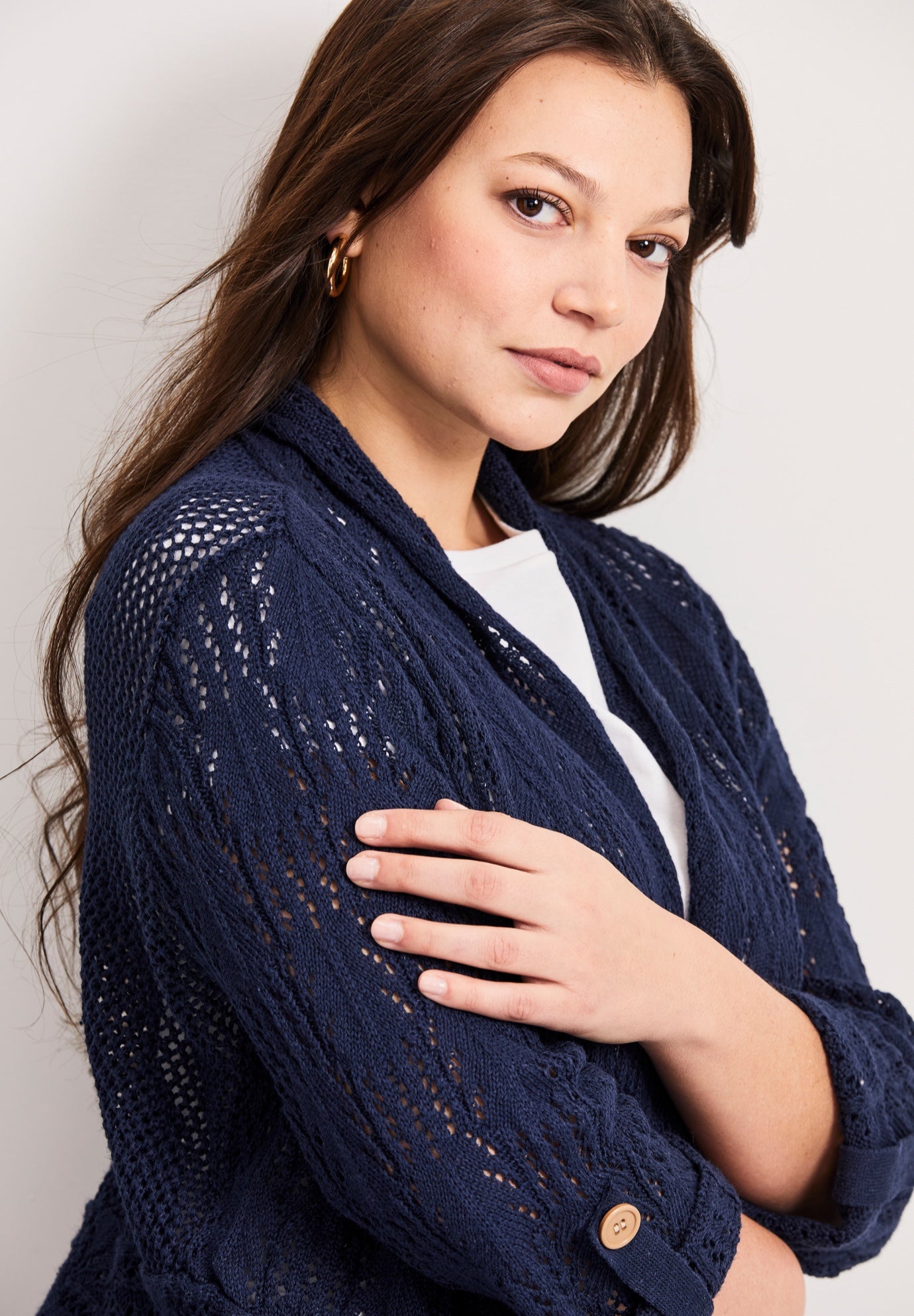 Pointelle Sweater Cardigan image number 3