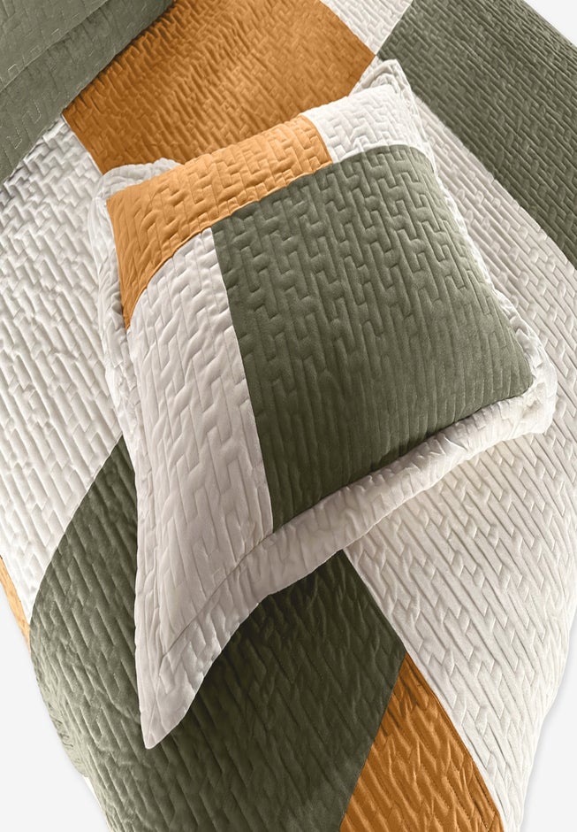 Modern Velvet Patchwork Sham image number 1