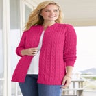 Cotton Cable Knit Cardigan Sweater image number null