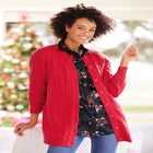 Cotton Cable Knit Cardigan Sweater image number 0