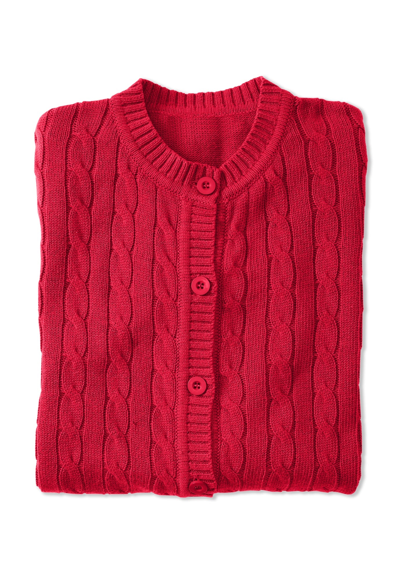 Cotton Cable Knit Cardigan Sweater image number 1