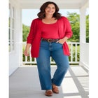 Cotton Cable Knit Cardigan Sweater image number null