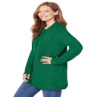 Cotton Cable Knit Cardigan Sweater image number null