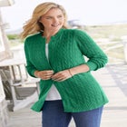 Cotton Cable Knit Cardigan Sweater image number null