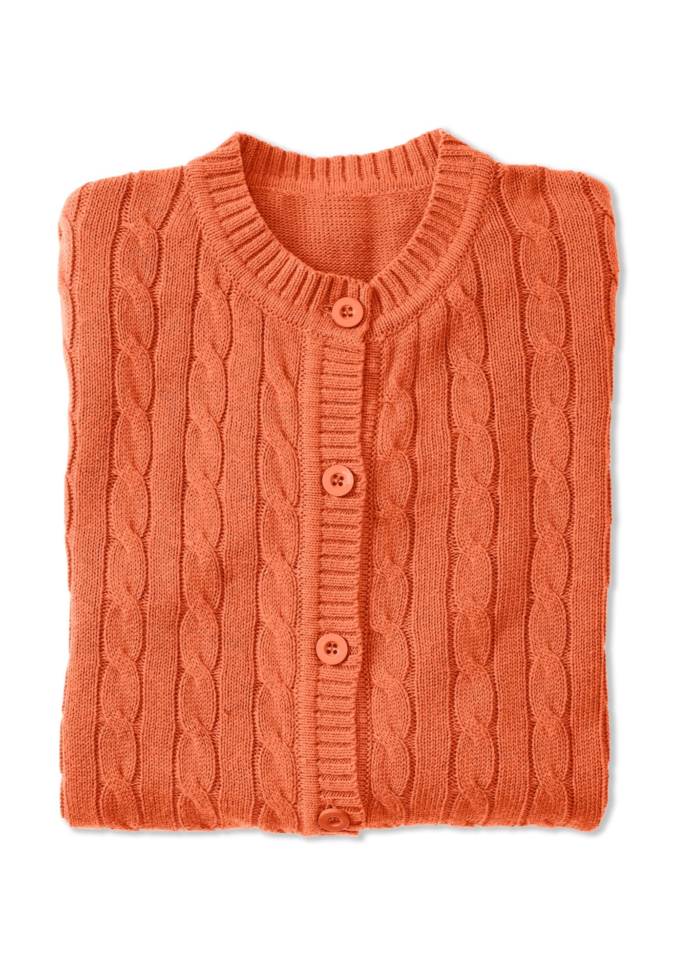 Cotton Cable Knit Cardigan Sweater image number 2