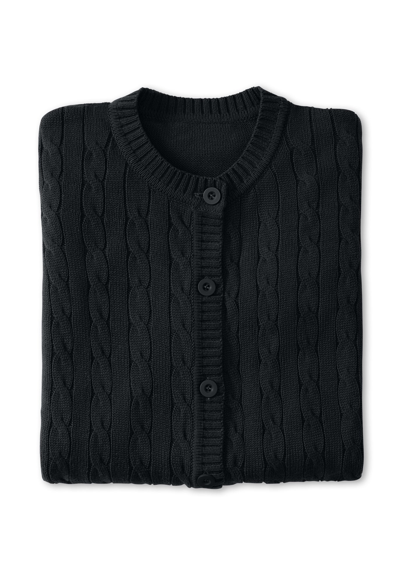 Cotton Cable Knit Cardigan Sweater image number 1