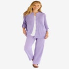 Cotton Cable Knit Cardigan Sweater image number null