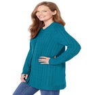 Cotton Cable Knit Cardigan Sweater image number null