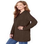 Cotton Cable Knit Cardigan Sweater image number null