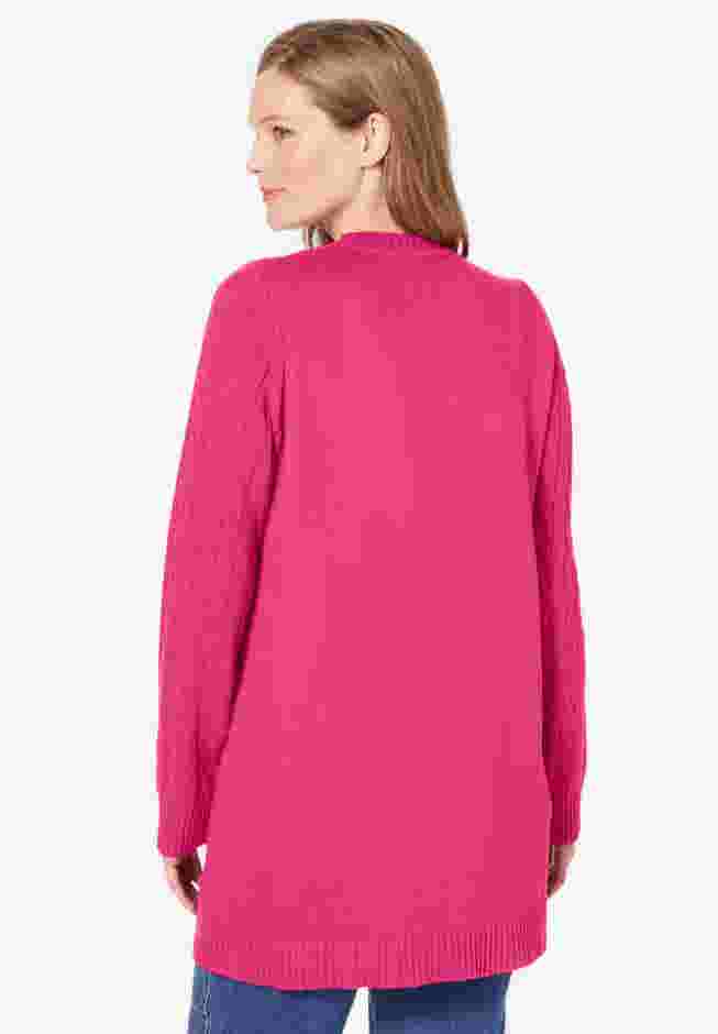Cotton Cable Knit Cardigan Sweater image number 1