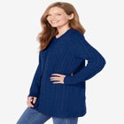 Cotton Cable Knit Cardigan Sweater image number null