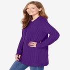 Cotton Cable Knit Cardigan Sweater image number null