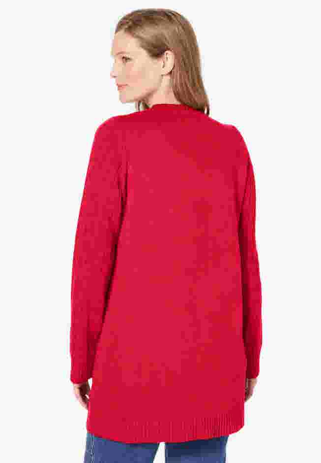 Cotton Cable Knit Cardigan Sweater image number 1