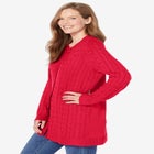 Cotton Cable Knit Cardigan Sweater image number null