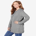 Cotton Cable Knit Cardigan Sweater image number null