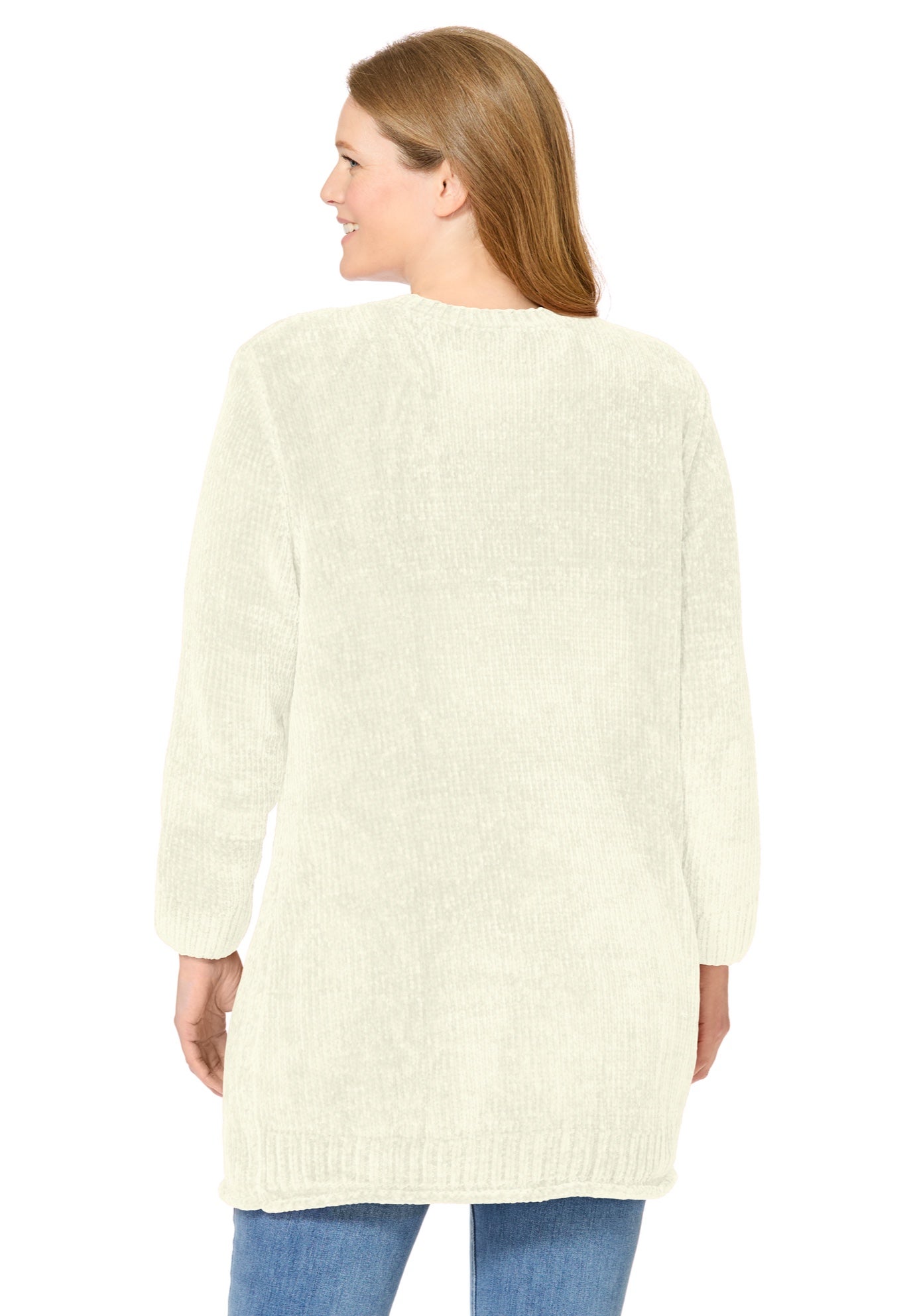 Cotton Cable Knit Cardigan Sweater image number 1