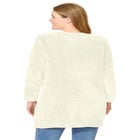 Cotton Cable Knit Cardigan Sweater image number null