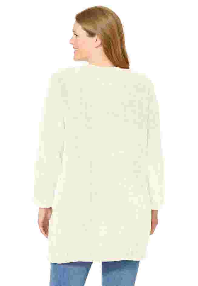 Cotton Cable Knit Cardigan Sweater image number 1