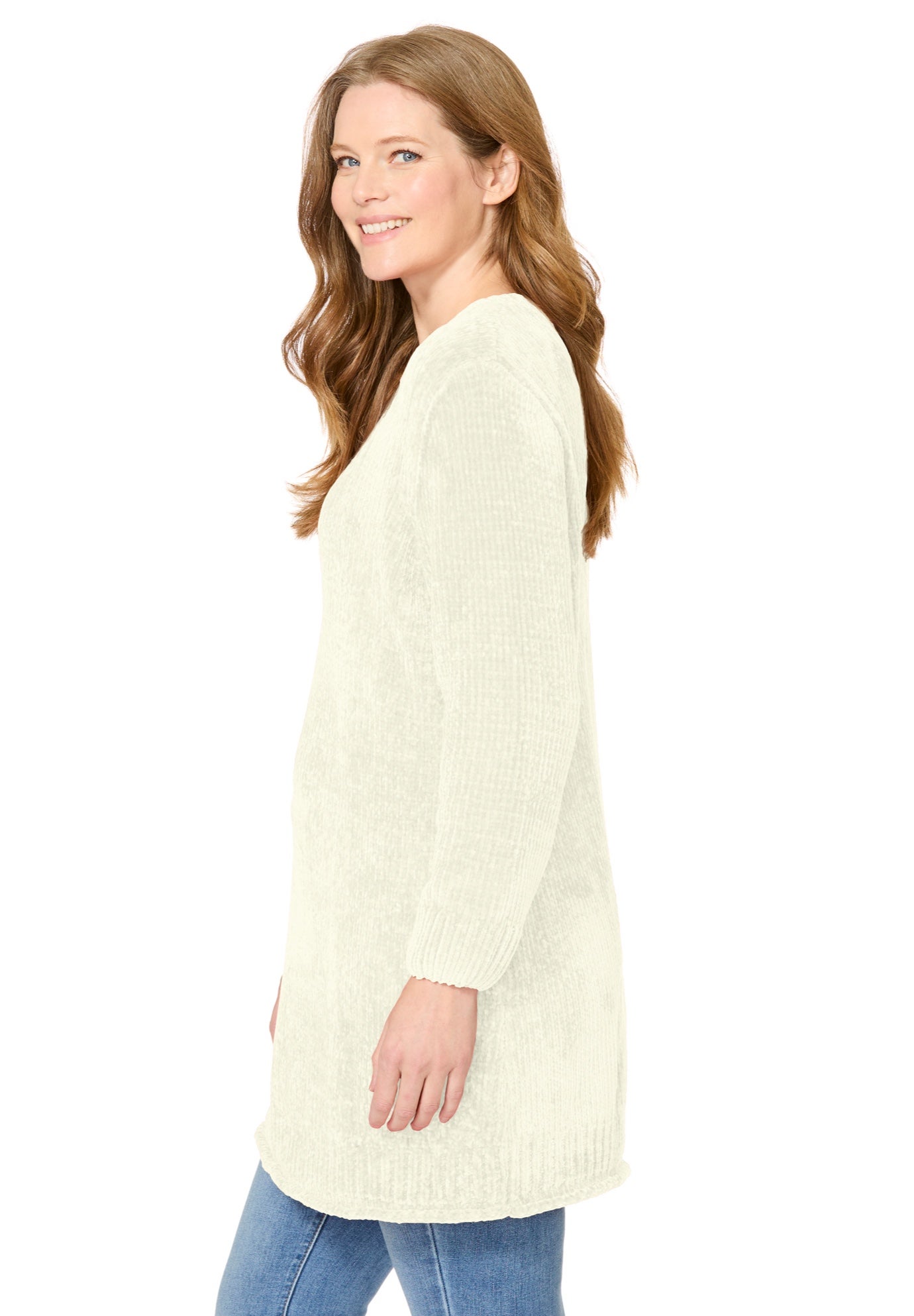 Cotton Cable Knit Cardigan Sweater image number 2