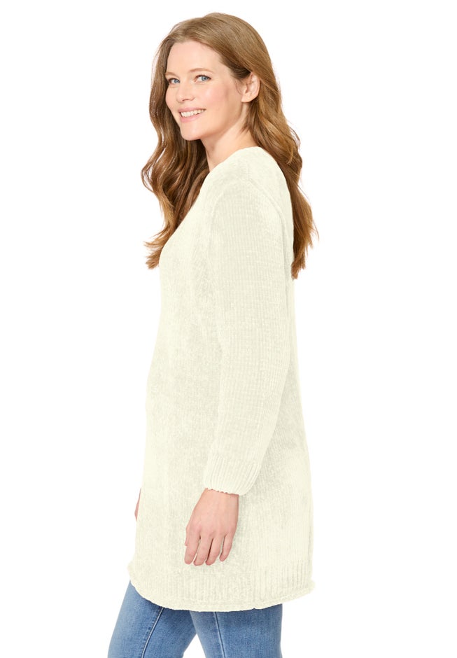 Cotton Cable Knit Cardigan Sweater image number 2