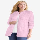 Cotton Cable Knit Cardigan Sweater image number null