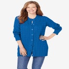 Cotton Cable Knit Cardigan Sweater image number null