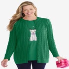 Cotton Cable Knit Cardigan Sweater image number null