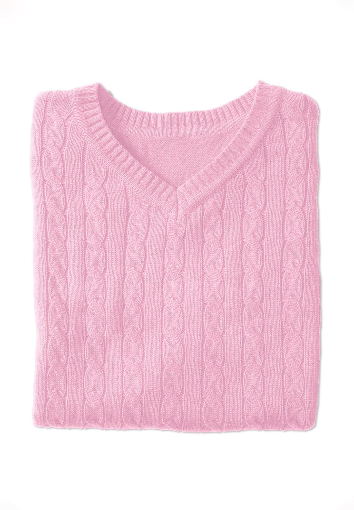 Cable Knit V-Neck Pullover Sweater image number 1