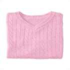 Cable Knit V-Neck Pullover Sweater image number null