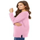 Cable Knit V-Neck Pullover Sweater image number null