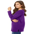 Cable Knit V-Neck Pullover Sweater image number null