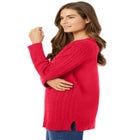 Cable Knit V-Neck Pullover Sweater image number null