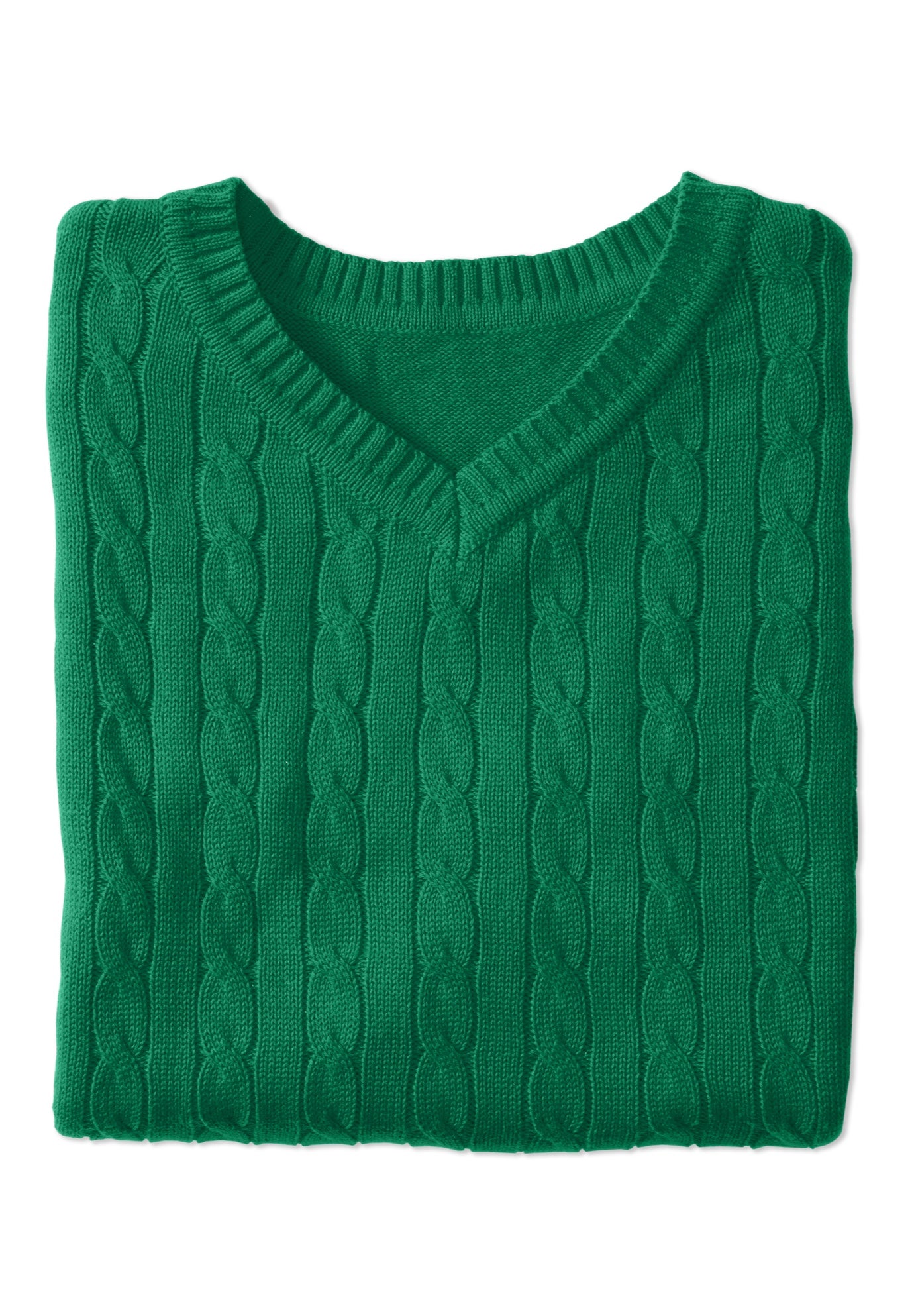 Cable Knit V-Neck Pullover Sweater image number 1